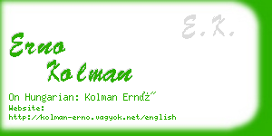 erno kolman business card